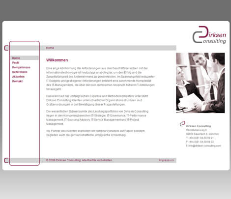 Gestaltung Homepage im Corporate Design
