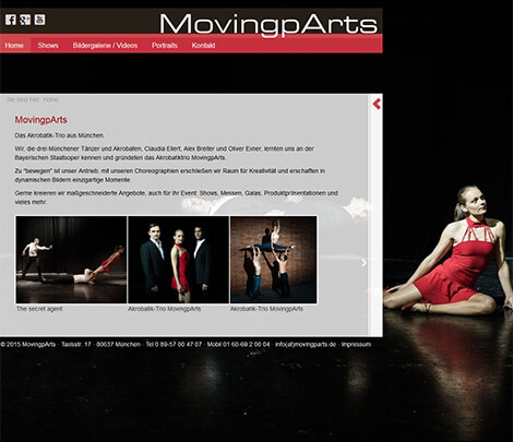 Homepage mit CMS für eine Künstlergruppe