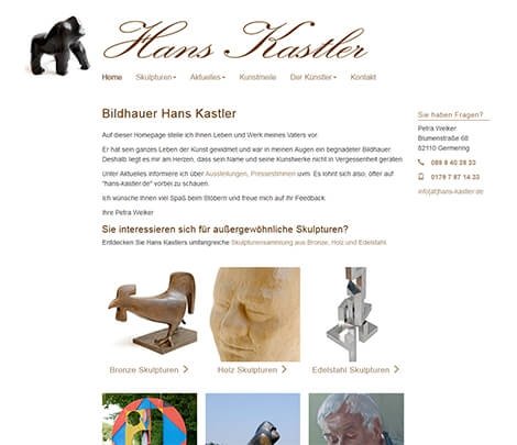 Responsive Homepage + Postkarte für Künstler