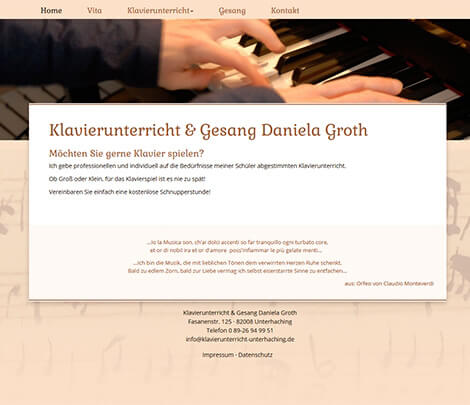 Responsive Homepage + Grafik für Klavierlehrerin