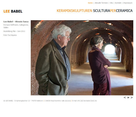 Homepage mit CMS für eine Künsterlin
