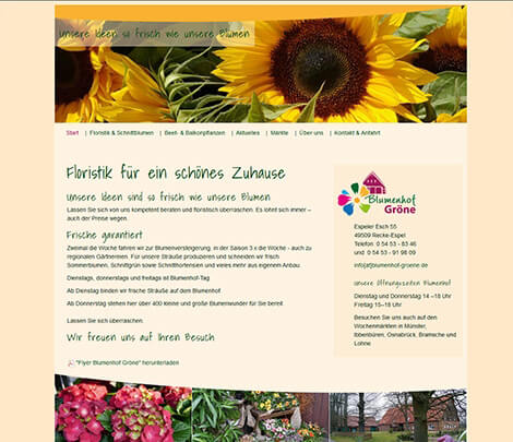 Programmierung einer responsive Homepage für einen Blumenhof