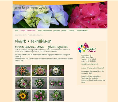 Programmierung einer responsive Homepage für einen Blumenhof