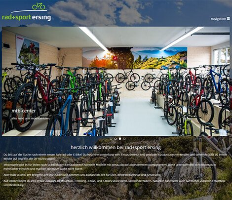 Responsive Homepage für Fahrradfachgeschäft