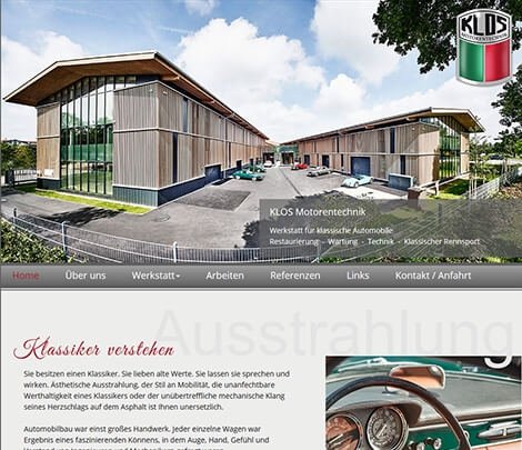 Responsive Homepage für Oldtimer-Werkstatt