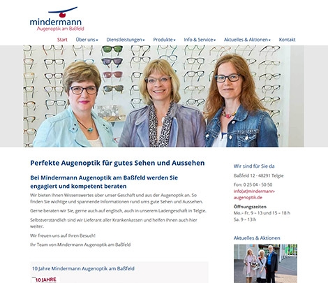 Responsive Website für Augenoptikerin