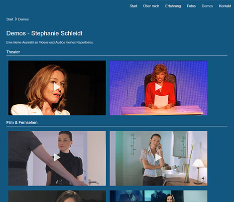Website für Schauspielerin