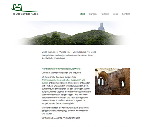Responsive Website für Burgarchiv